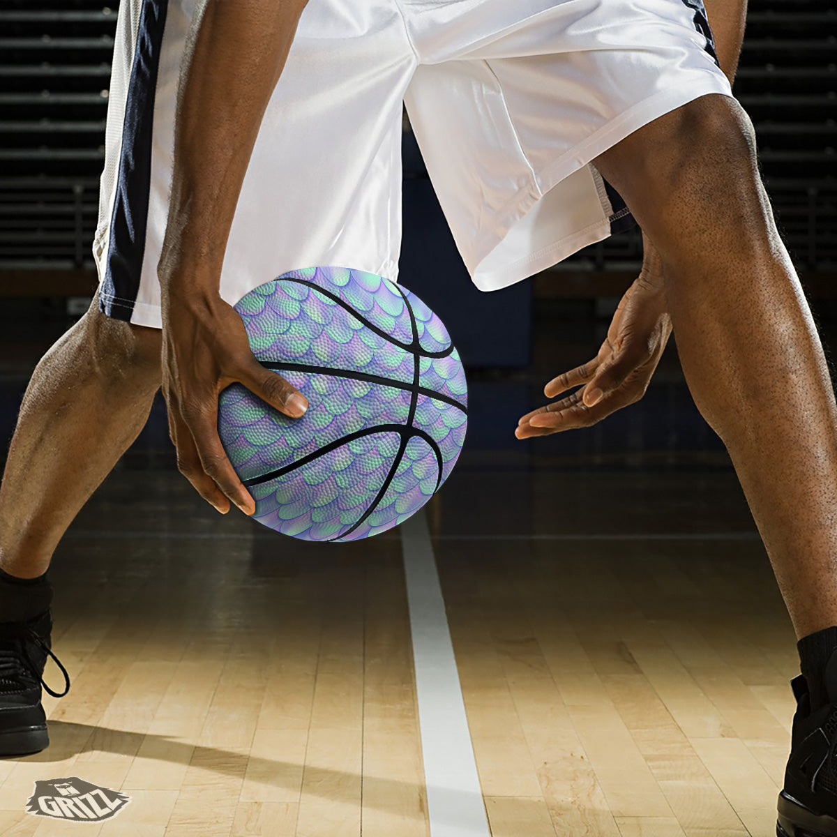 Holographic Mermaid Tail Print Pattern Basketball