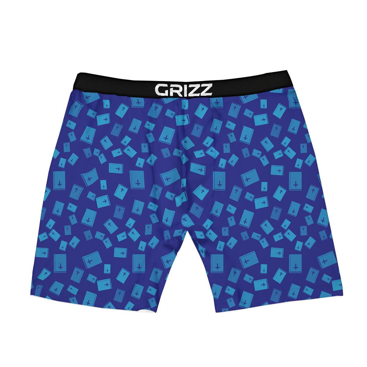 Holy Bible Blue Print Pattern Boxer Briefs-grizzshop