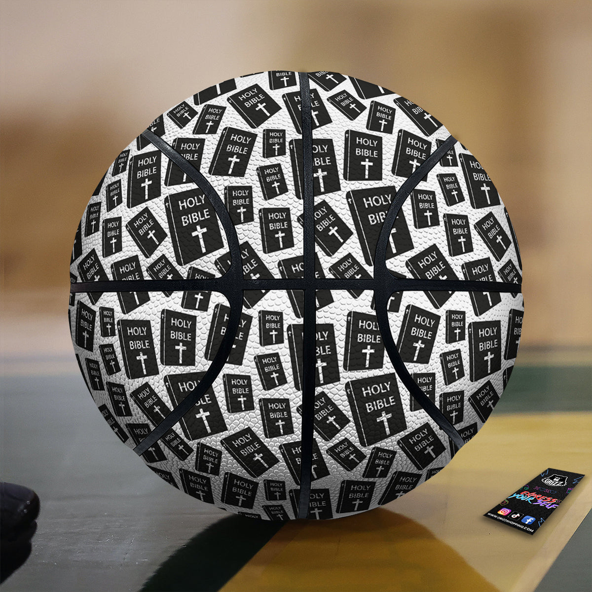 Holy Bible Christian Black Print Pattern Basketball-grizzshop