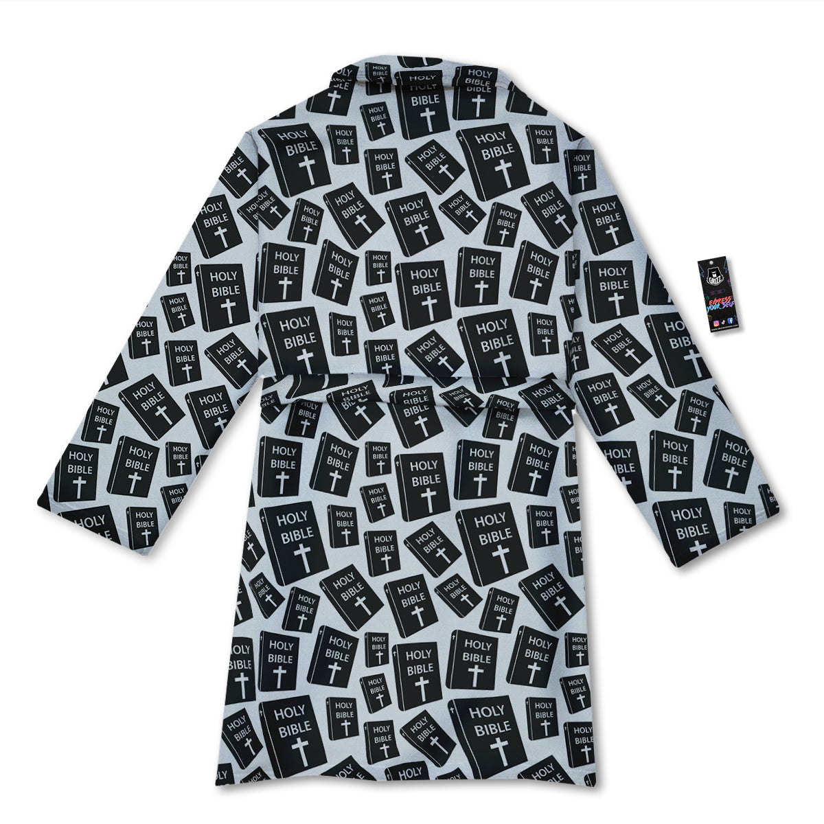 Holy Bible Christian Black Print Pattern Bathrobe-grizzshop