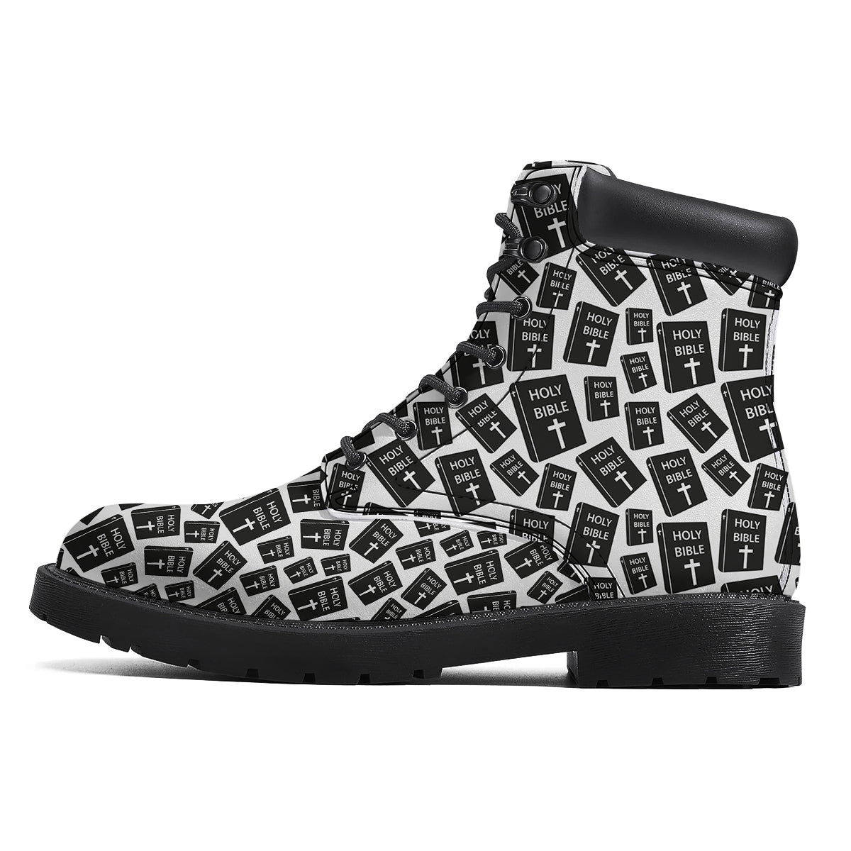 Holy Bible Christian Black Print Pattern Boots-grizzshop