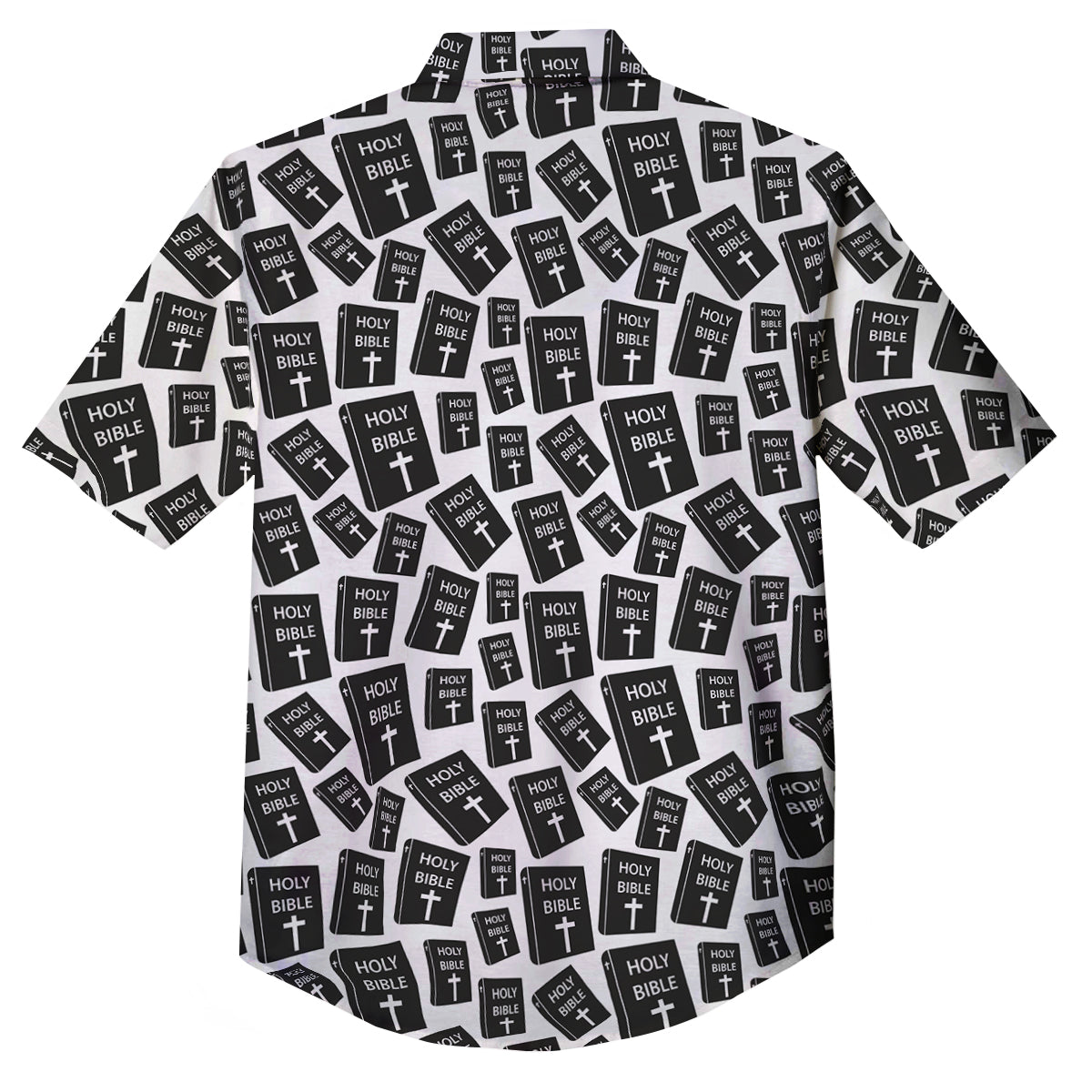 Holy Bible Christian Black Print Pattern Button Up Shirt-grizzshop