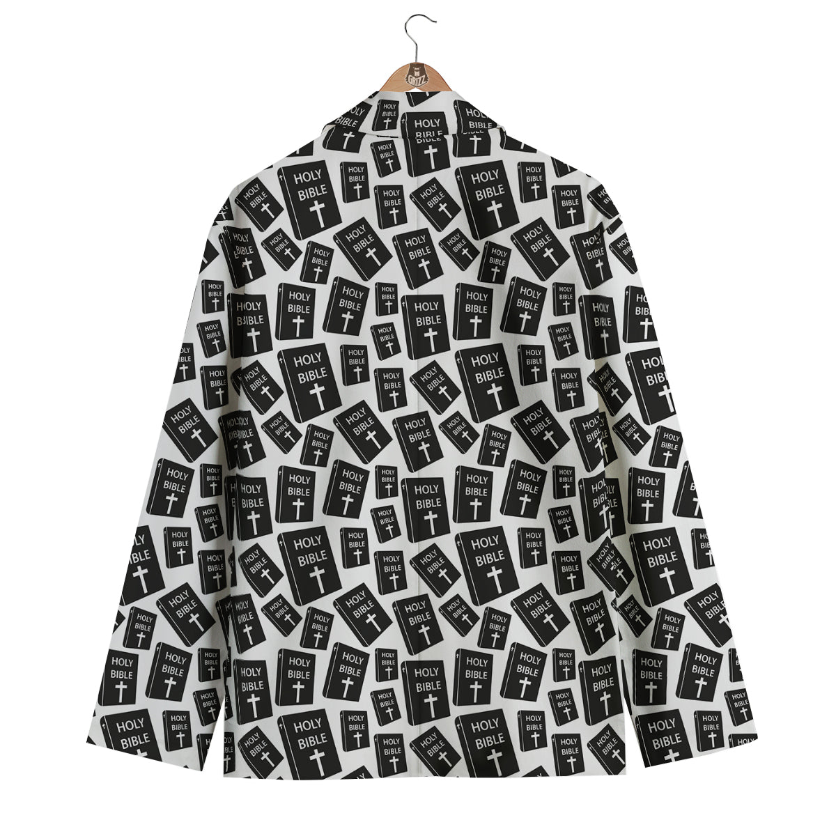 Holy Bible Christian Black Print Pattern Men's Blazer-grizzshop