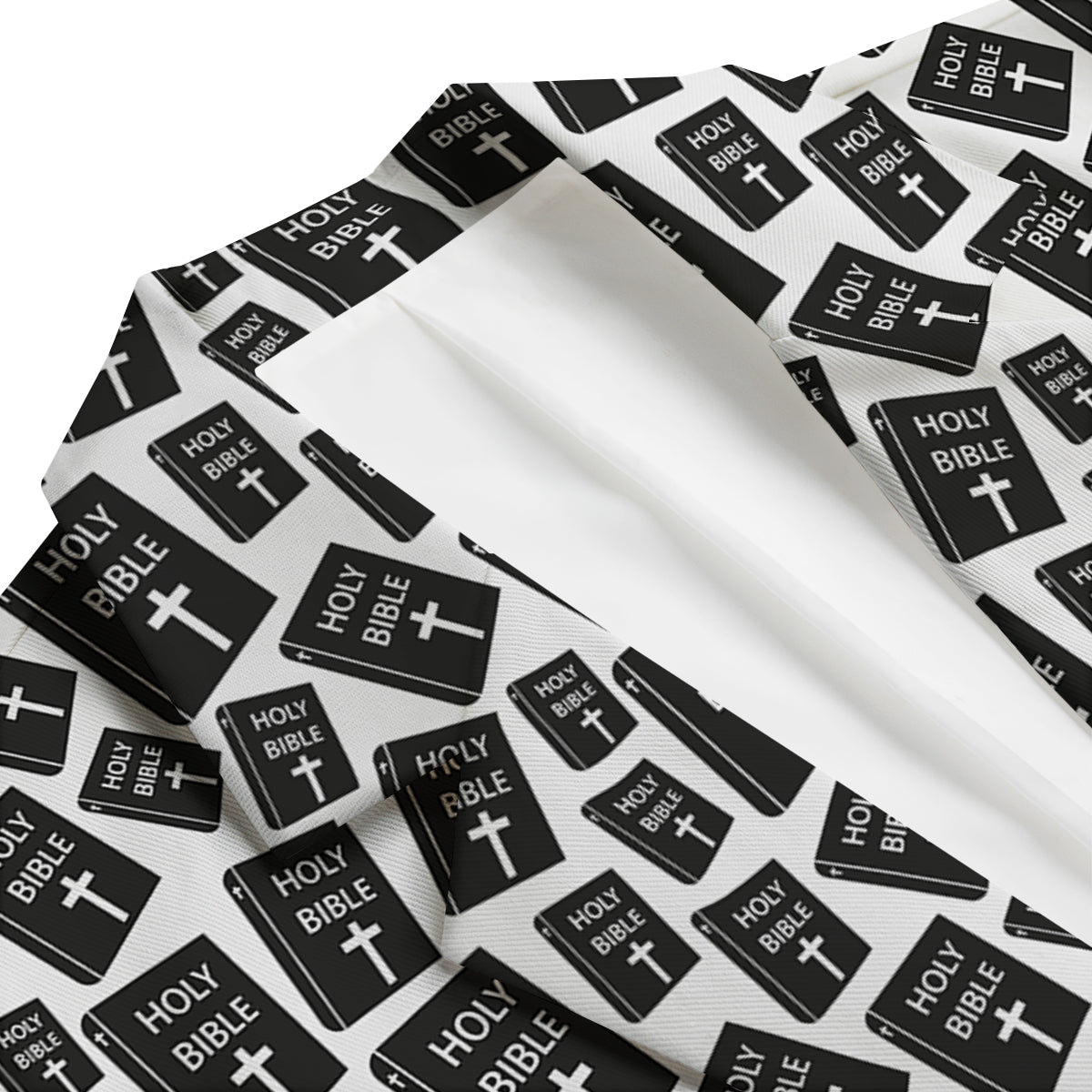 Holy Bible Christian Black Print Pattern Men's Blazer-grizzshop