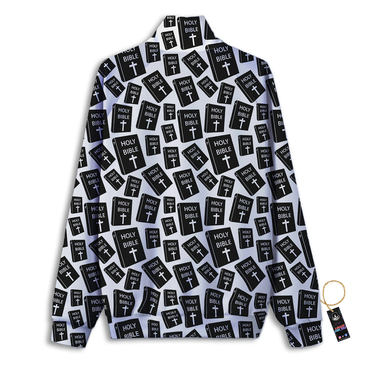 Holy Bible Christian Black Print Pattern Track Jacket-grizzshop