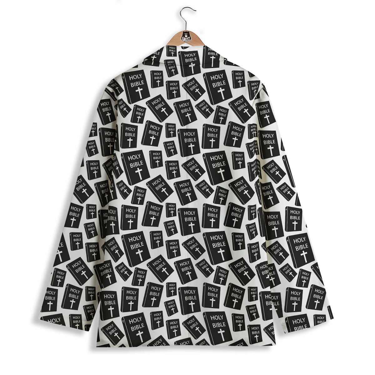 Holy Bible Christian Black Print Pattern Women's Blazer-grizzshop