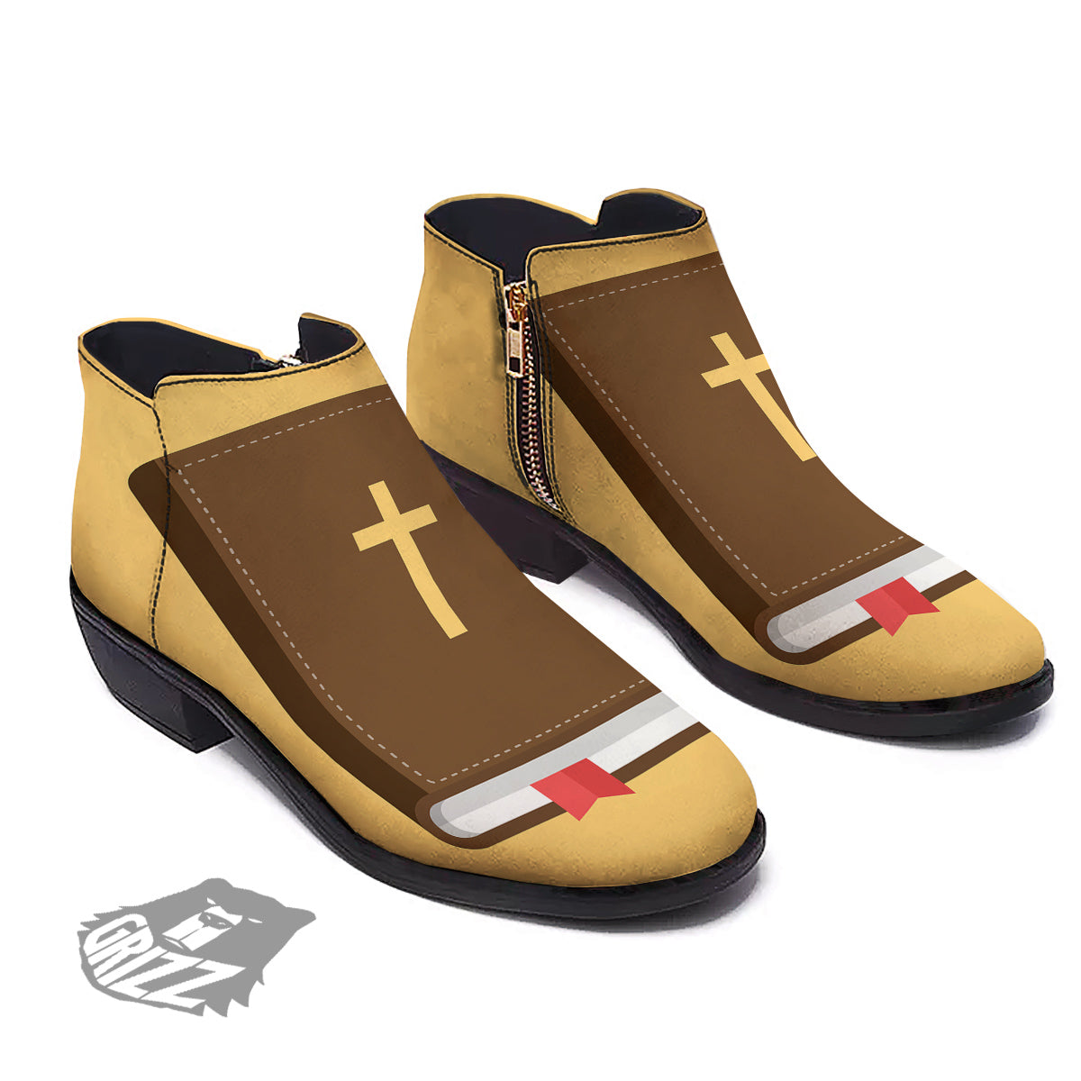 Holy Bible Christian Print Ankle Boots-grizzshop