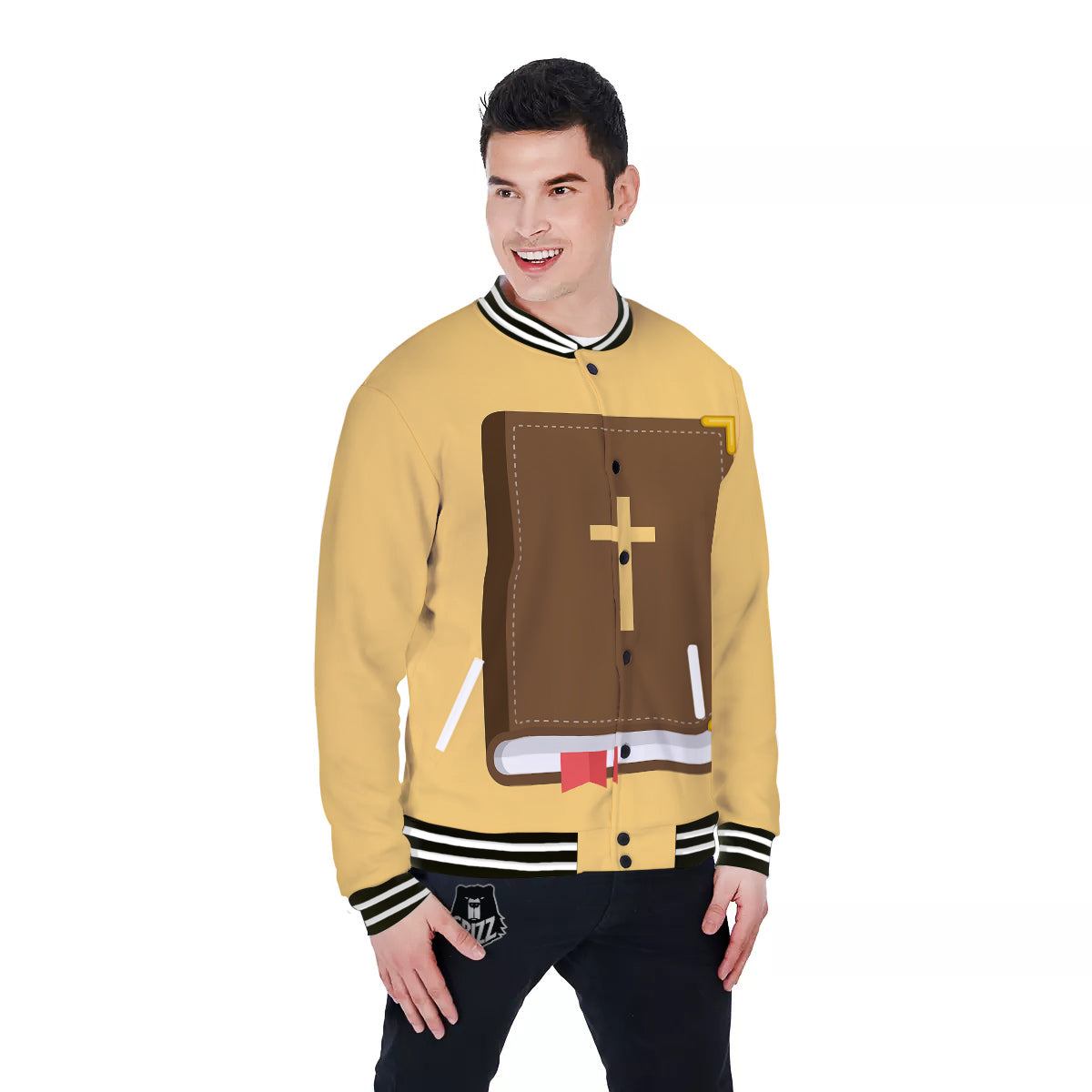 Holy Bible Christian Print Baseball Jacket-grizzshop
