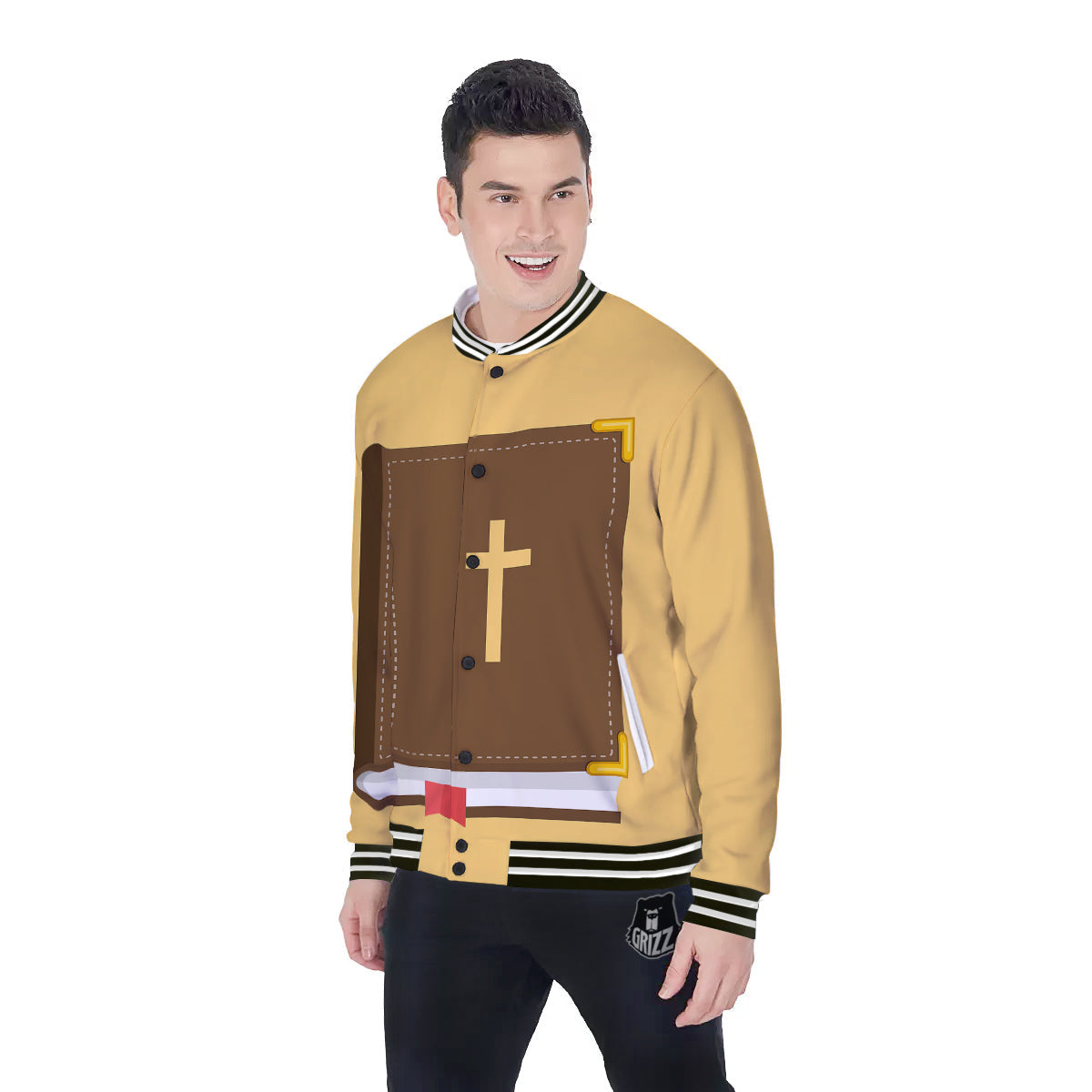 Holy Bible Christian Print Baseball Jacket-grizzshop