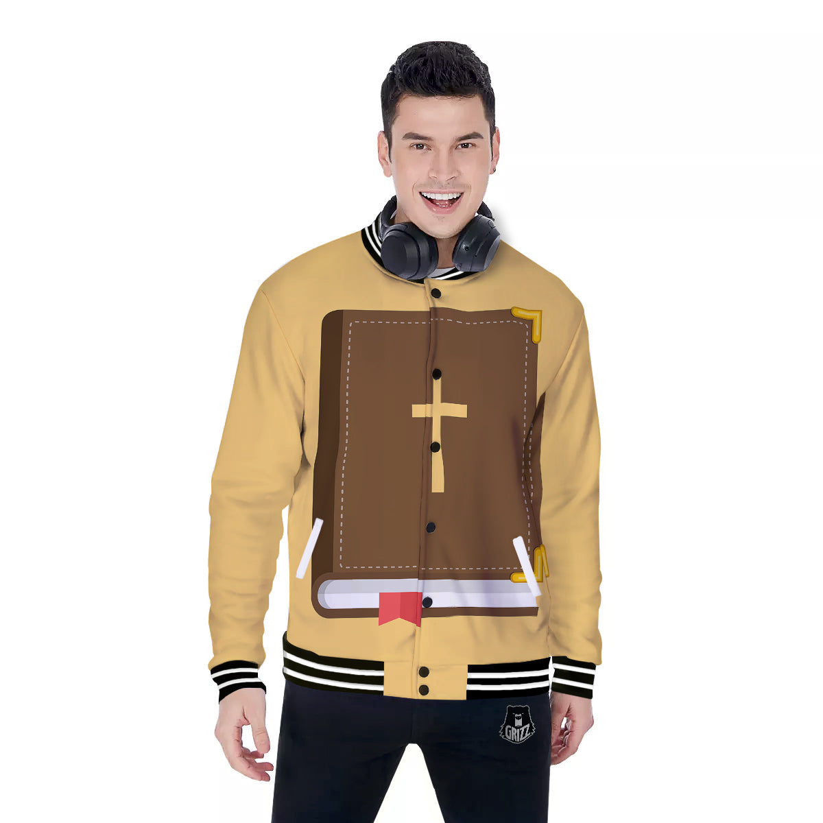 Holy Bible Christian Print Baseball Jacket-grizzshop