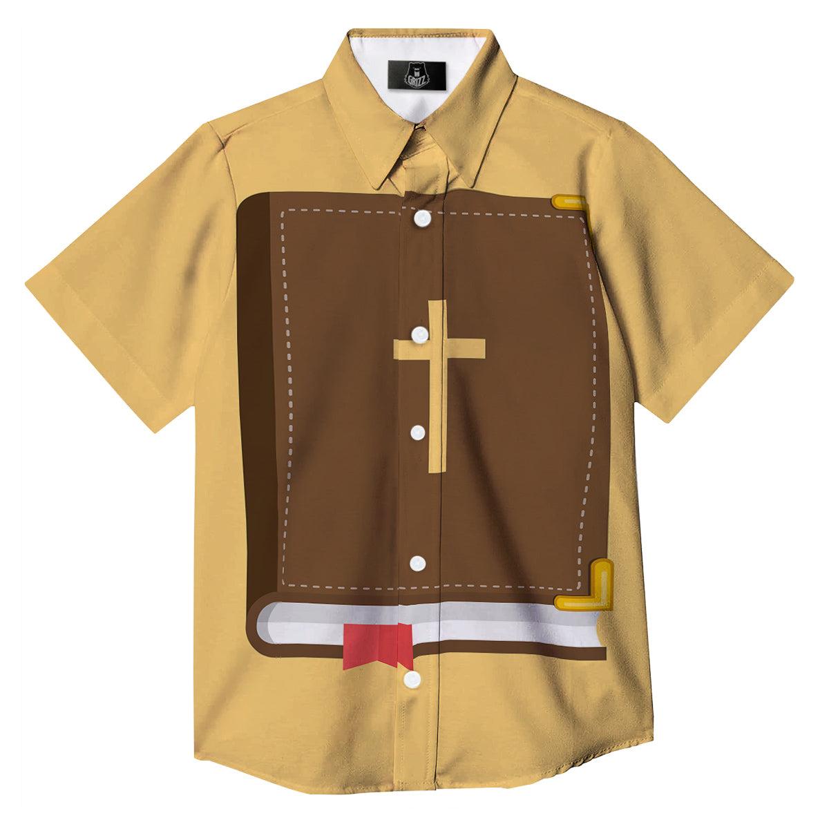Holy Bible Christian Print Button Up Shirt-grizzshop