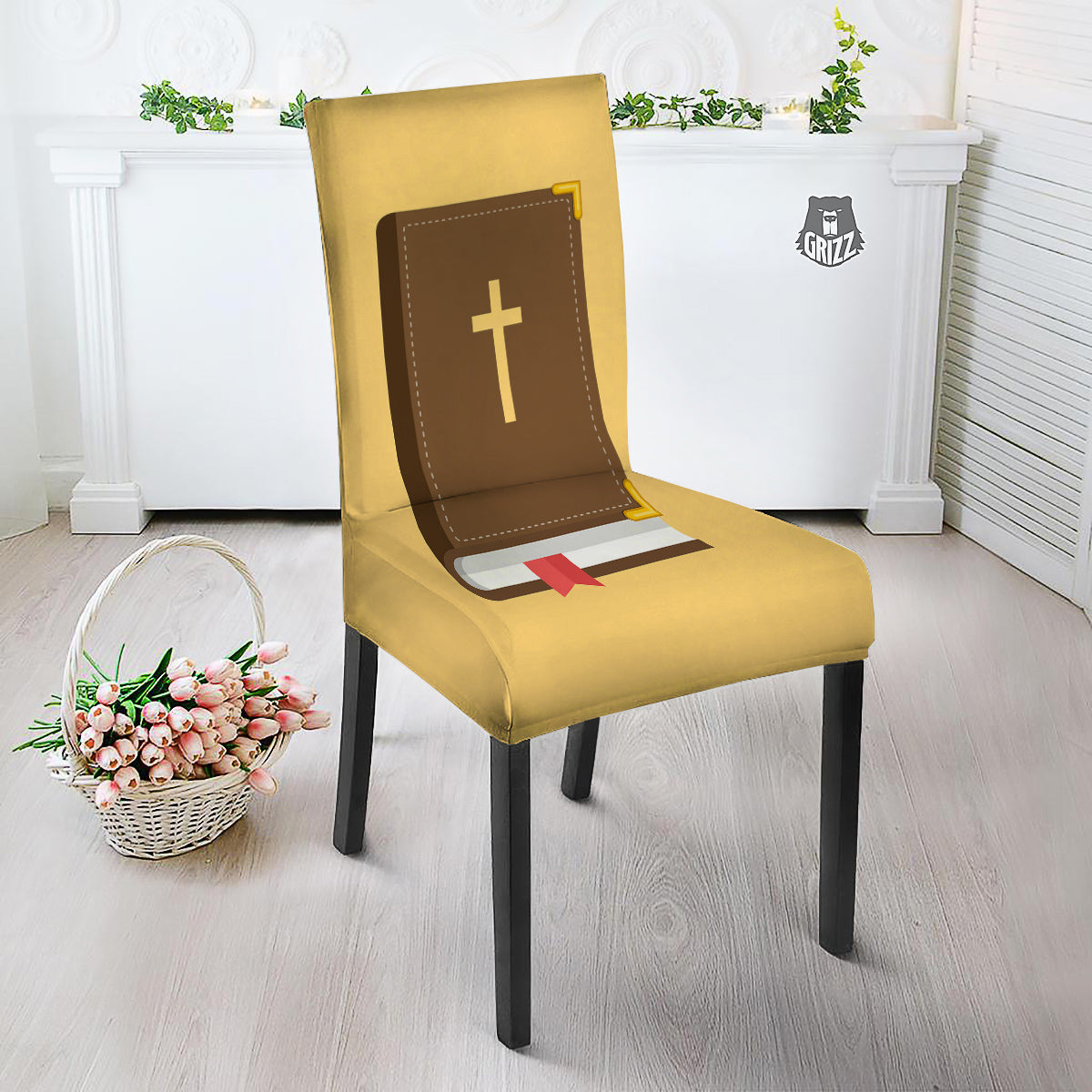 Holy Bible Christian Print Dining Chair Slipcover-grizzshop