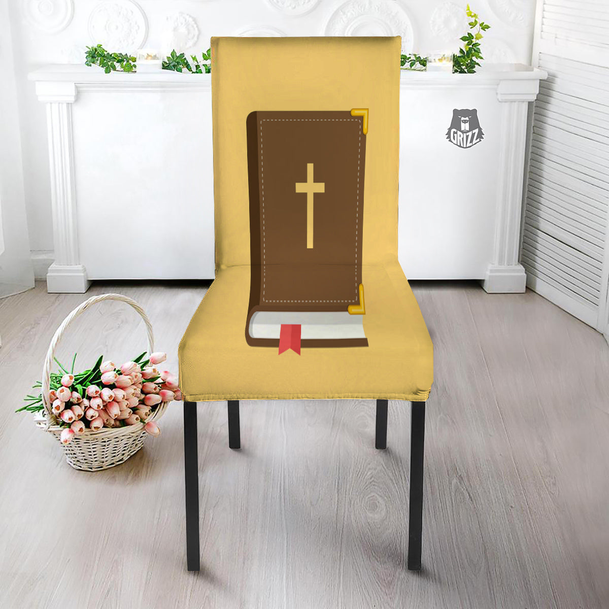 Holy Bible Christian Print Dining Chair Slipcover-grizzshop