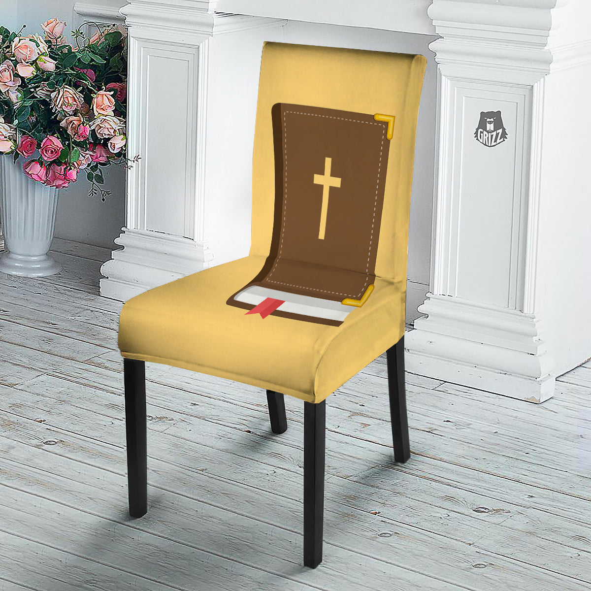 Holy Bible Christian Print Dining Chair Slipcover-grizzshop