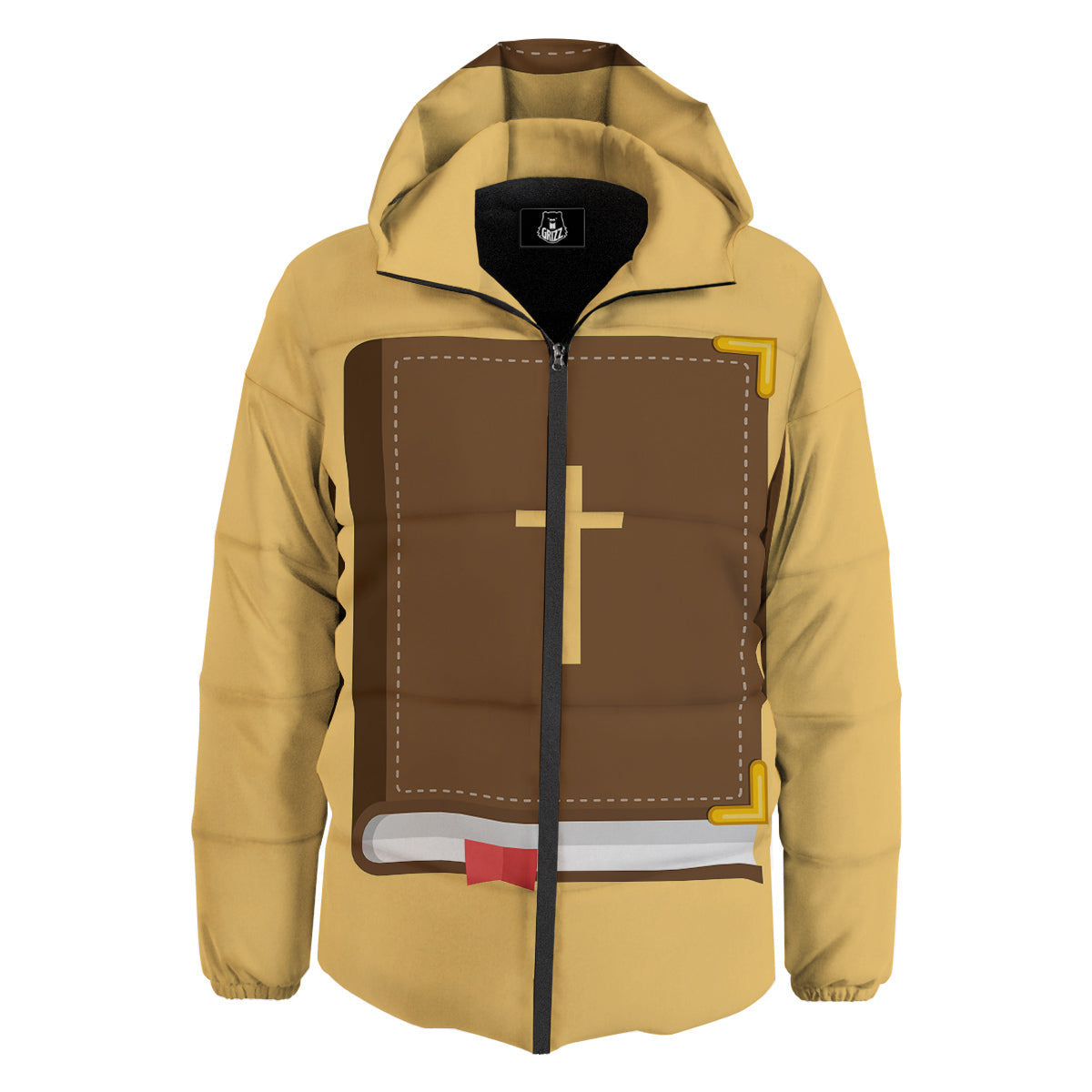 Holy Bible Christian Print Down Jacket-grizzshop
