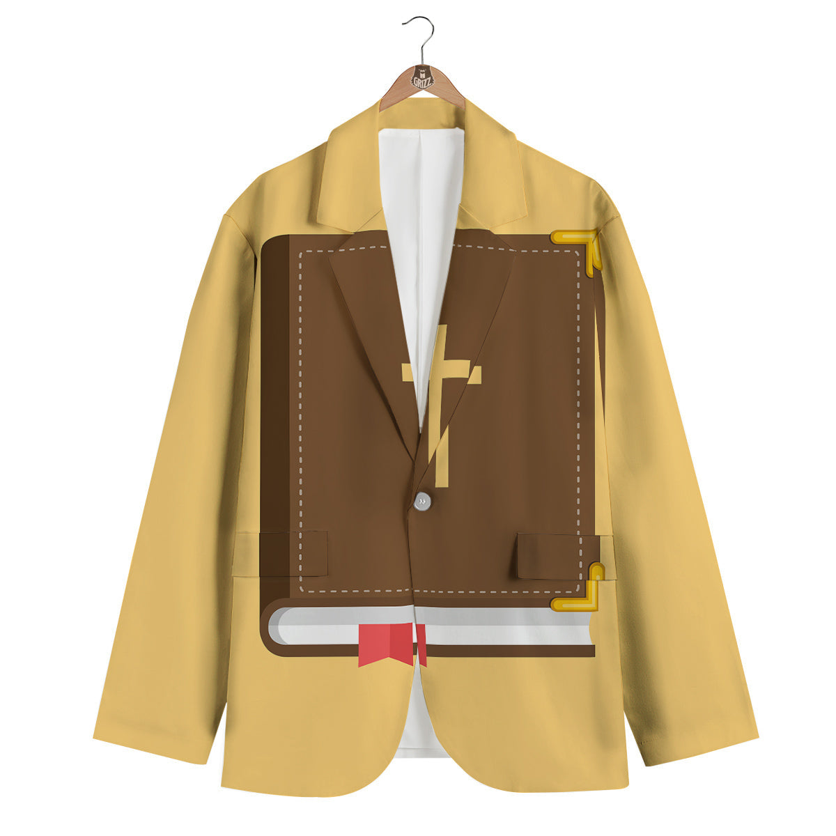 Holy Bible Christian Print Men's Blazer-grizzshop