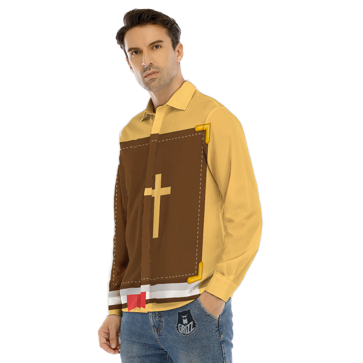 Holy Bible Christian Print Men's Dress Shirts-grizzshop