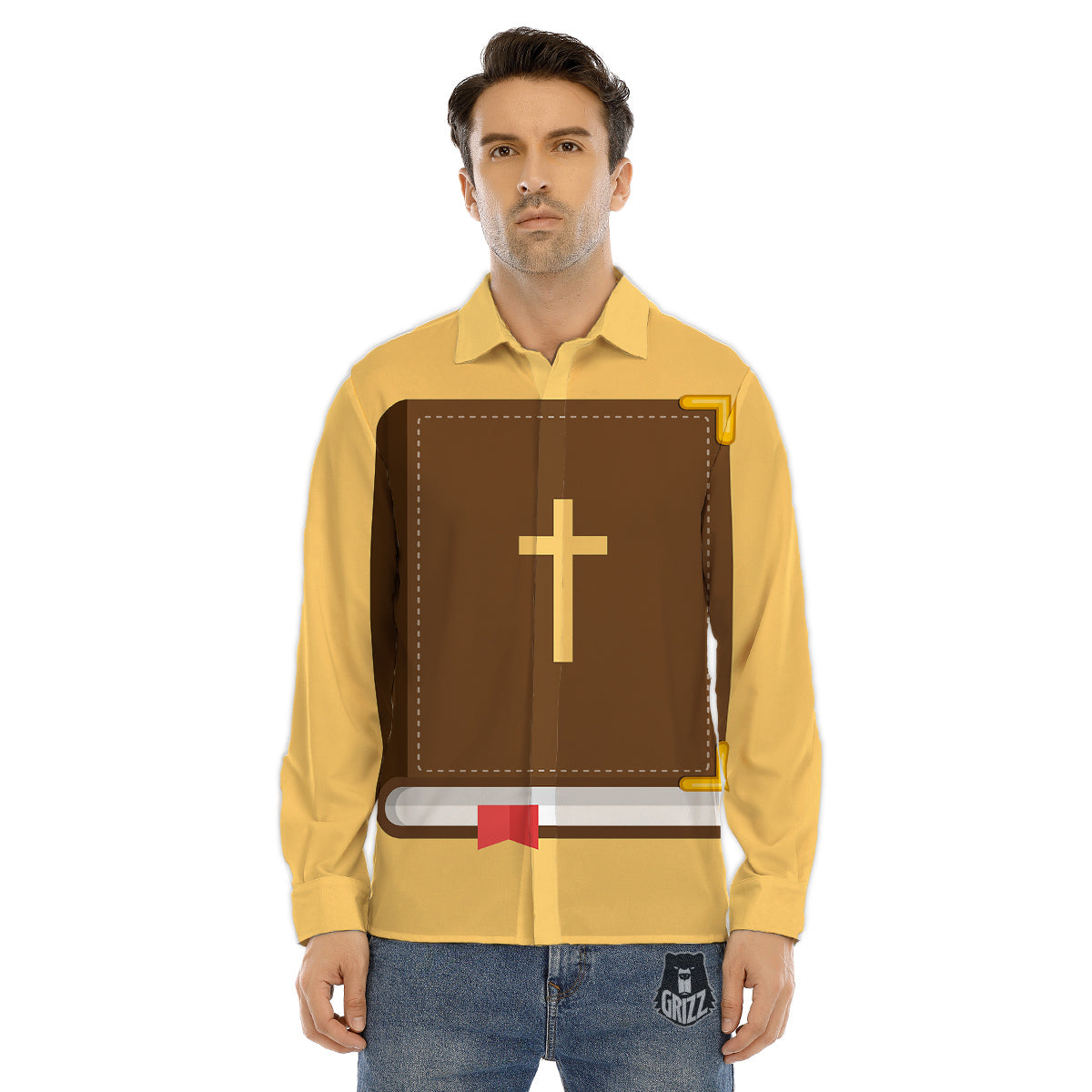 Holy Bible Christian Print Men's Dress Shirts-grizzshop