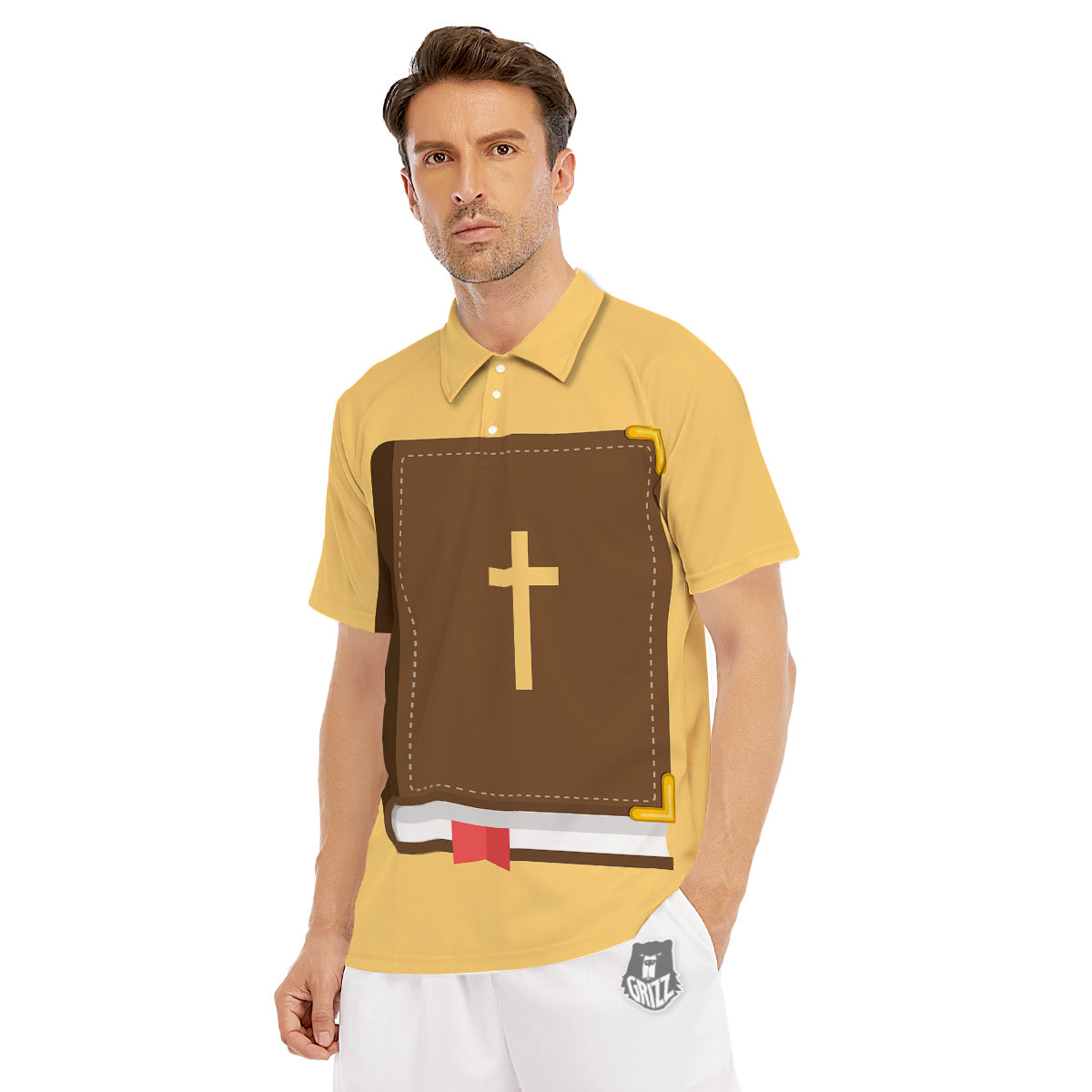 Holy Bible Christian Print Men's Golf Shirts-grizzshop
