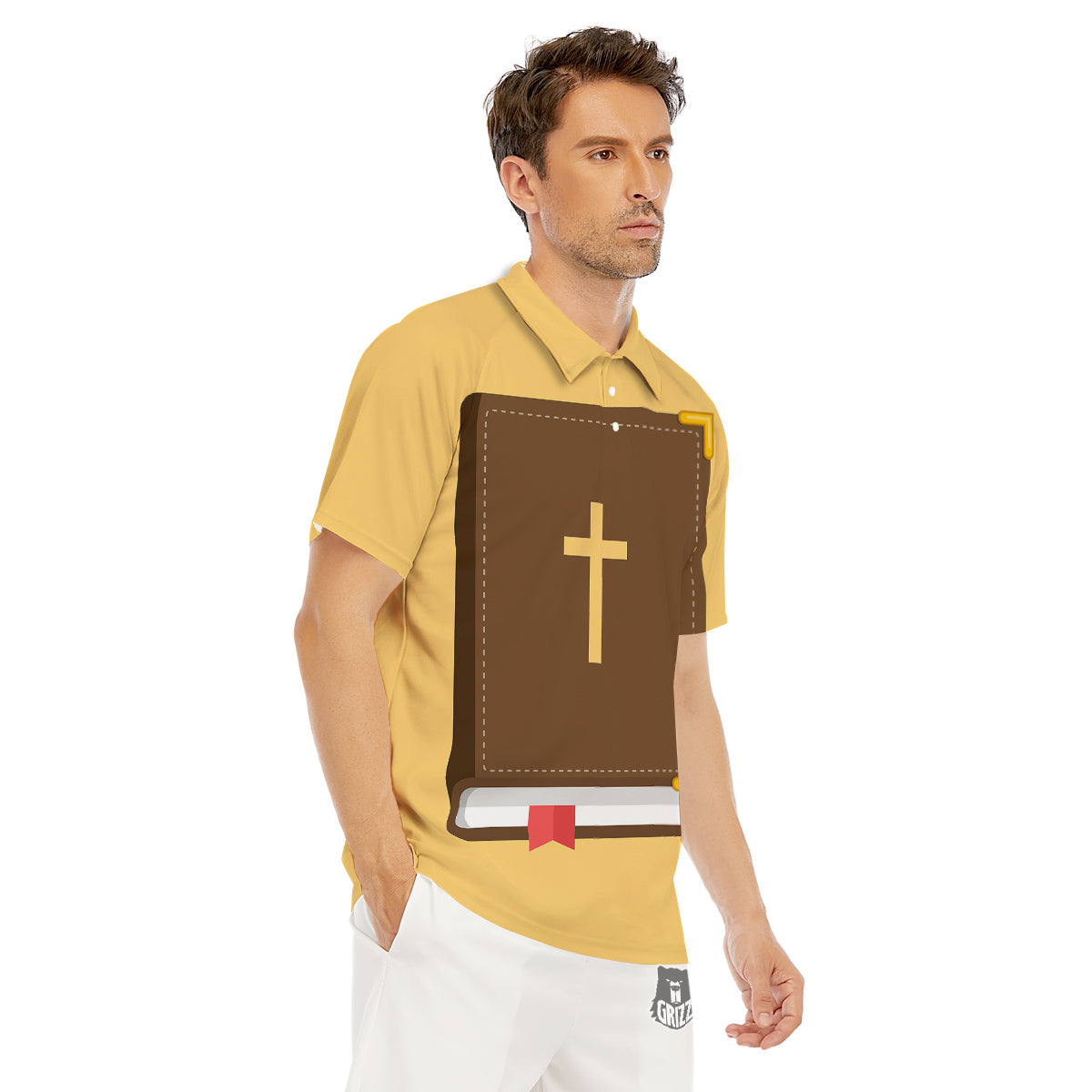 Holy Bible Christian Print Men's Golf Shirts-grizzshop