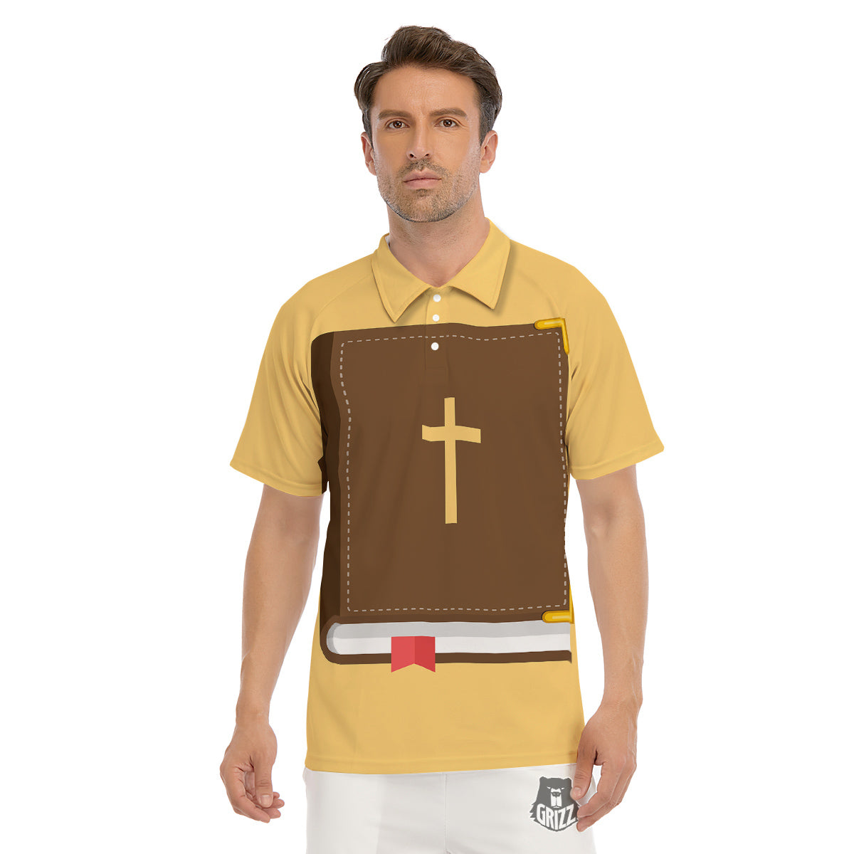 Holy Bible Christian Print Men's Golf Shirts-grizzshop