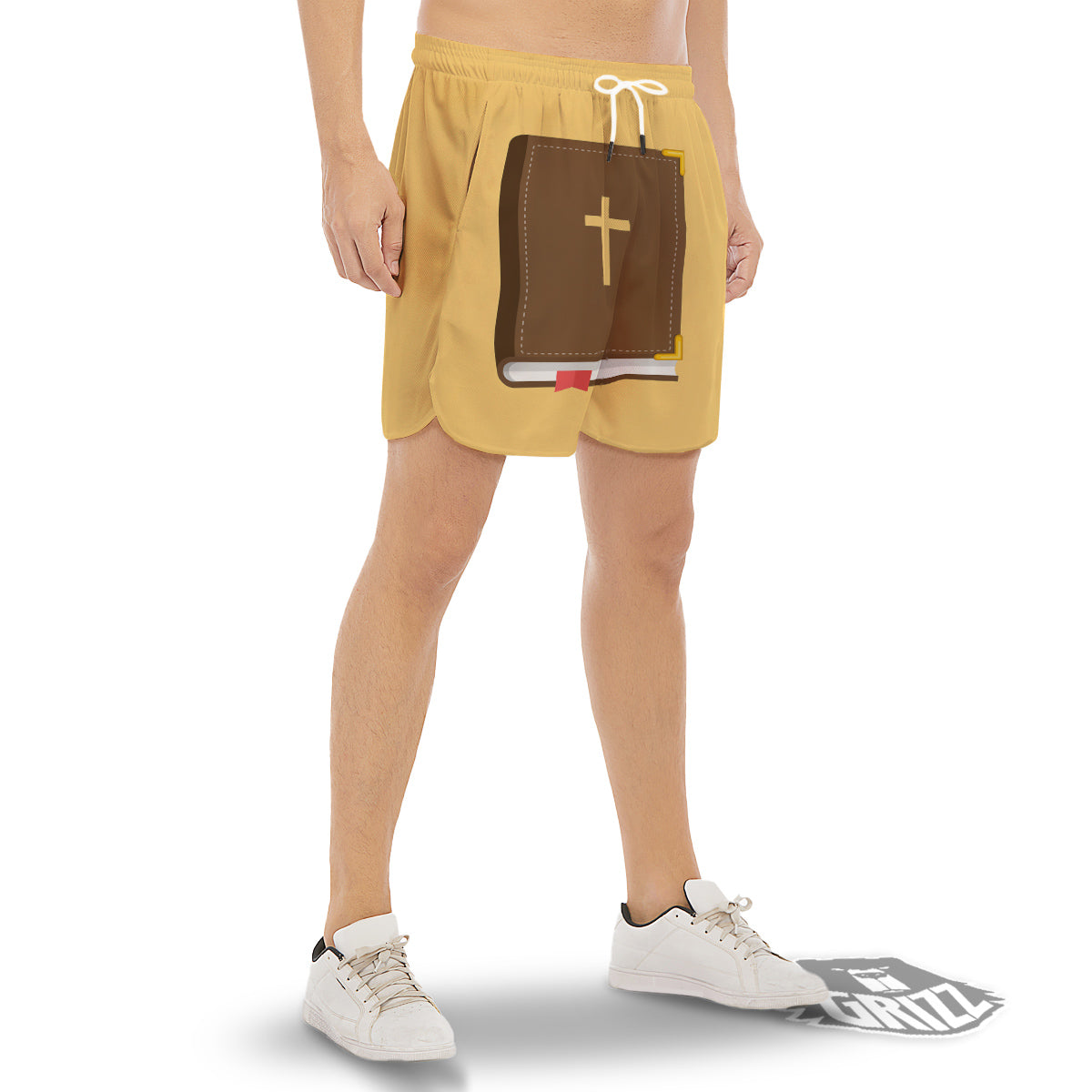 Holy Bible Christian Print Men's Gym Shorts-grizzshop