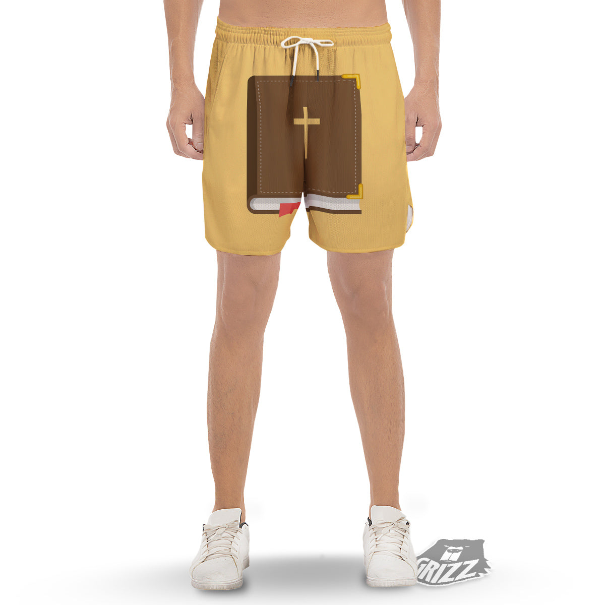 Holy Bible Christian Print Men's Gym Shorts-grizzshop