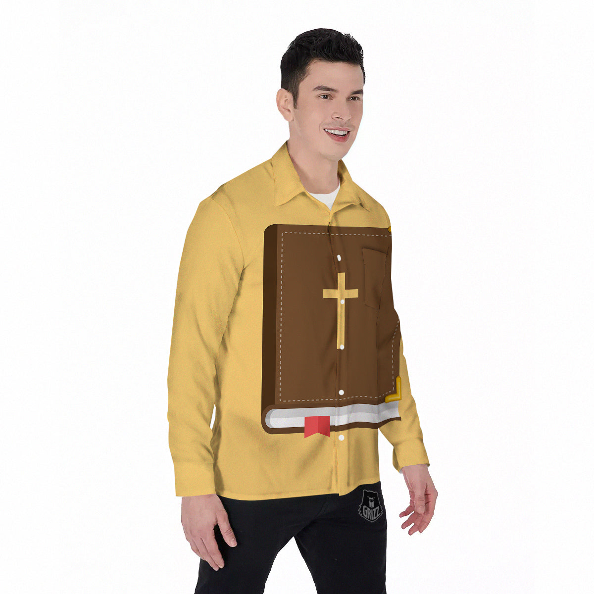 Holy Bible Christian Print Men's Long Sleeve Shirts-grizzshop