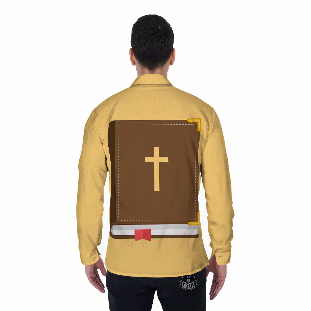 Holy Bible Christian Print Men's Long Sleeve Shirts-grizzshop