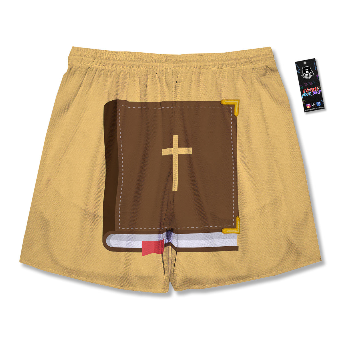 Holy Bible Christian Print Men's Running Shorts-grizzshop