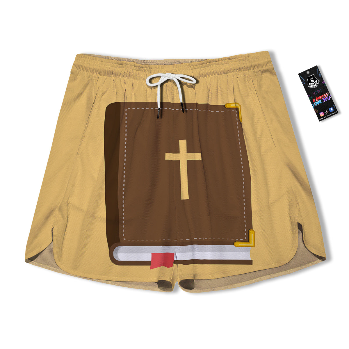 Holy Bible Christian Print Men's Running Shorts-grizzshop