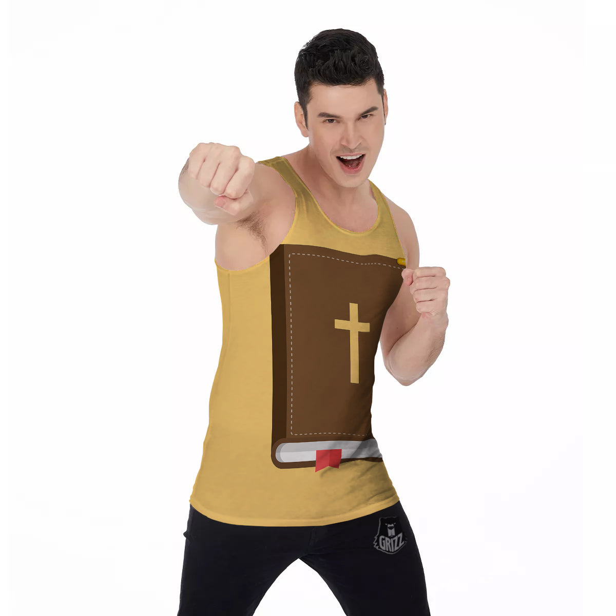 Holy Bible Christian Print Men's Tank Top-grizzshop