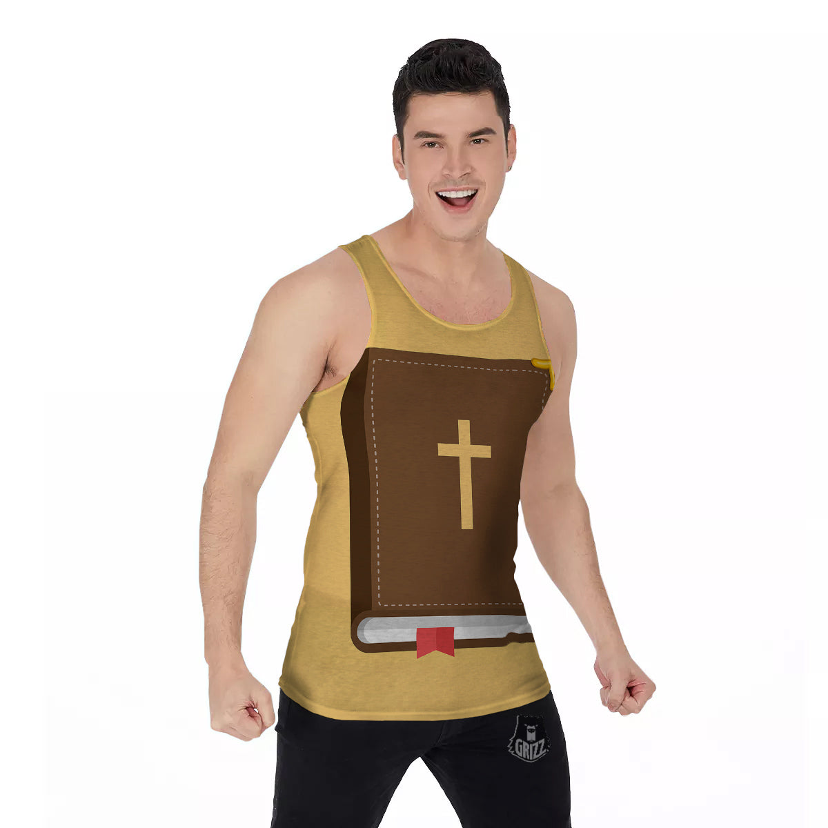 Holy Bible Christian Print Men's Tank Top-grizzshop