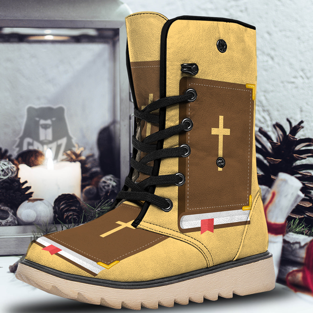 Holy Bible Christian Print Snow Boots-grizzshop