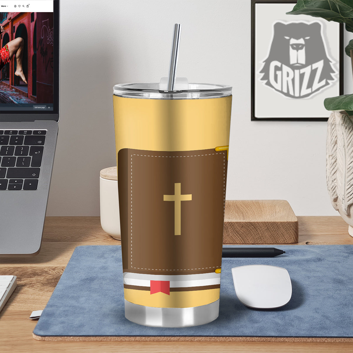Holy Bible Christian Print Tumbler-grizzshop