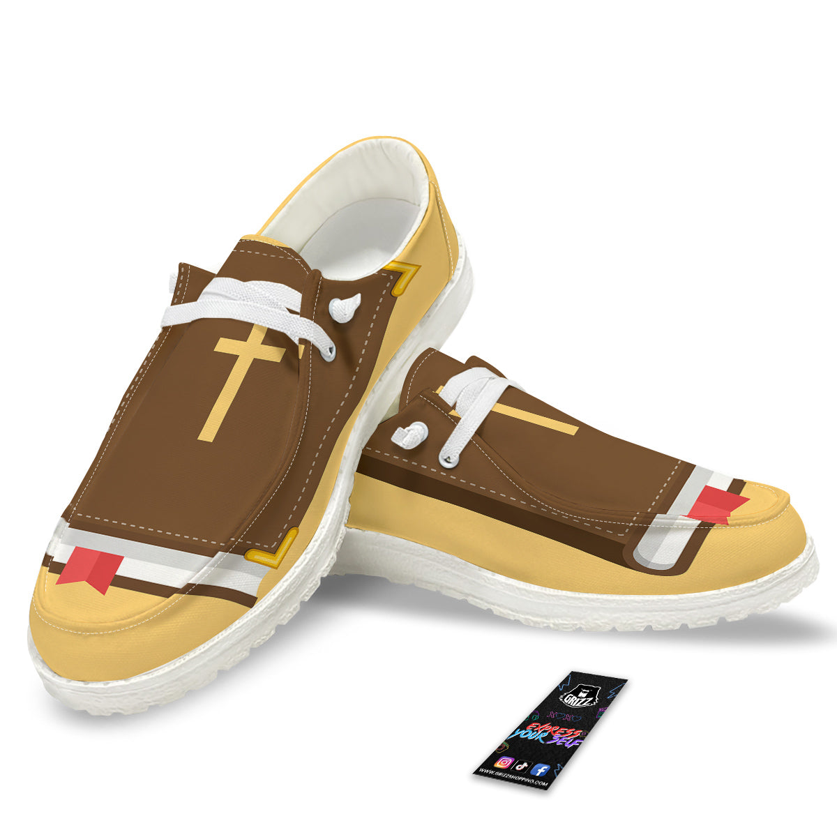 Holy Bible Christian Print White Loafers-grizzshop