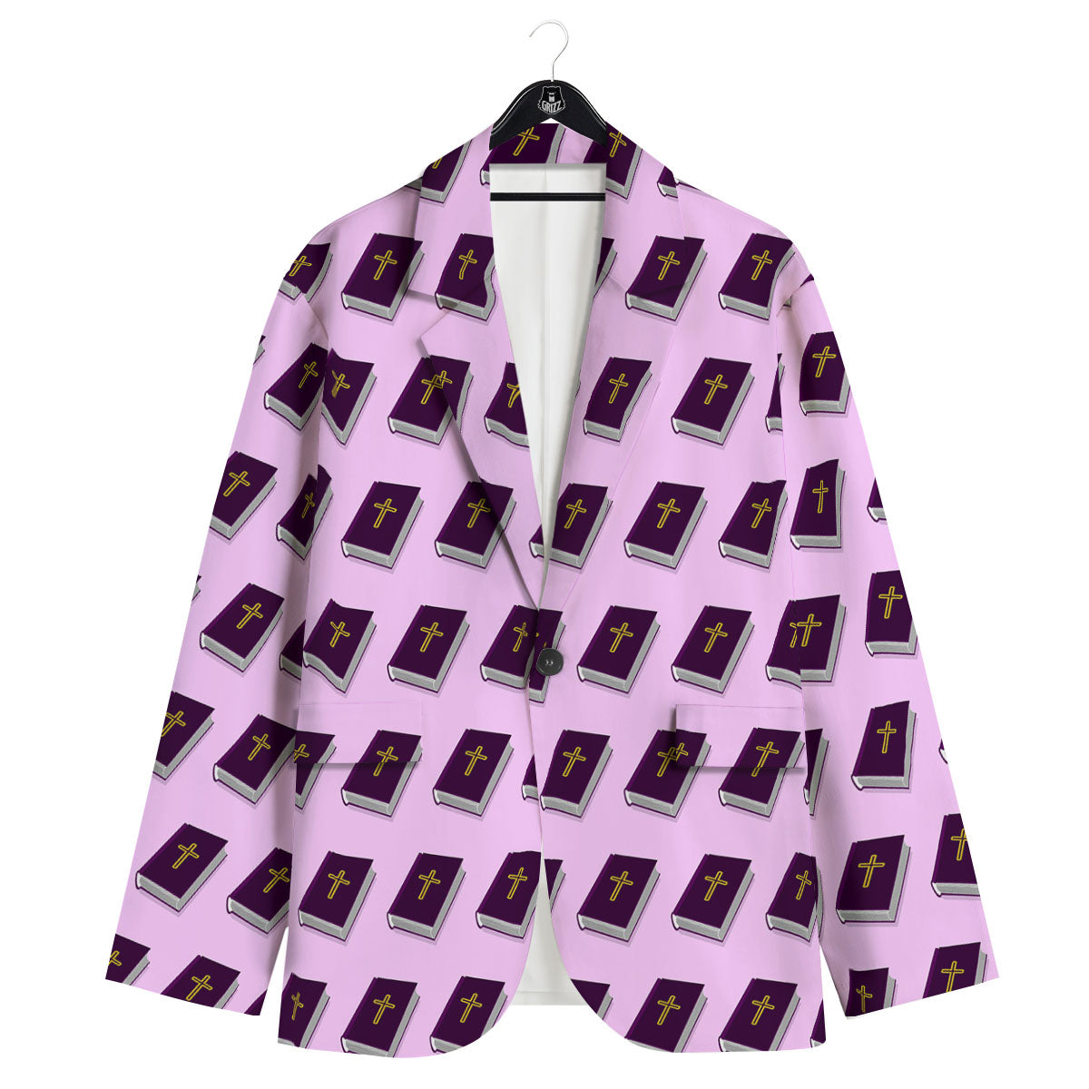 Holy Bible Purple Print Pattern Men's Sport Coat-grizzshop
