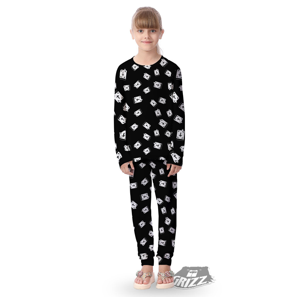 Holy Bible White And Black Print Pattern Kid's Pajamas-grizzshop