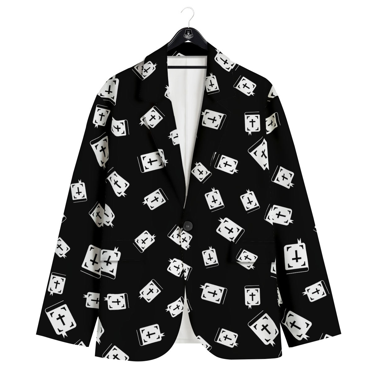 Holy Bible White And Black Print Pattern Men's Sport Coat-grizzshop