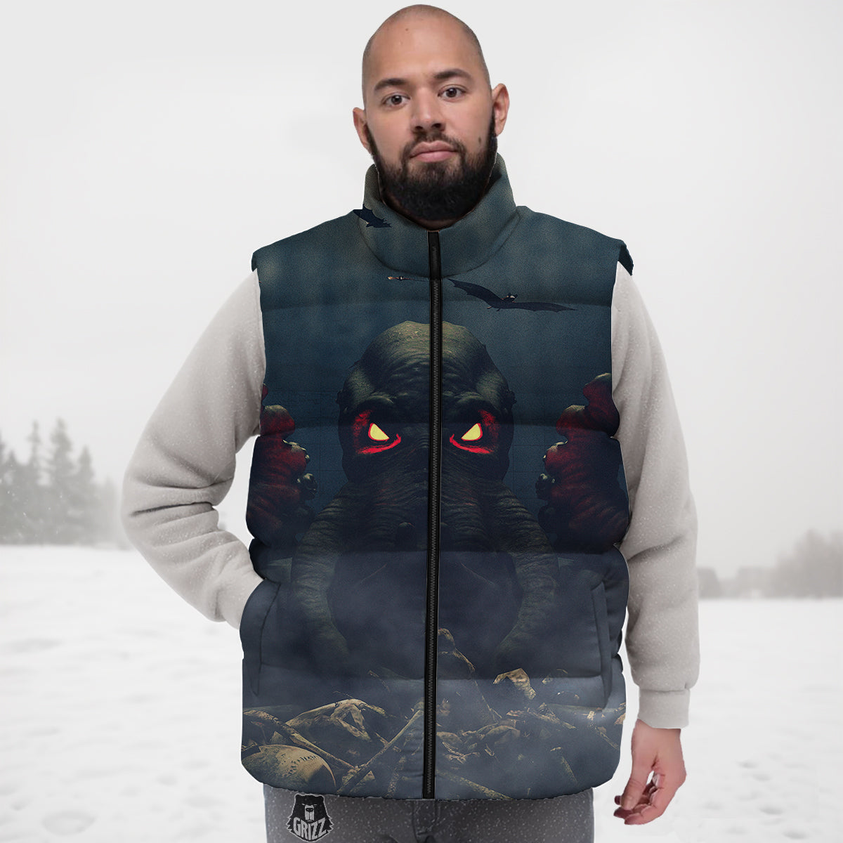 Honey Bee Gifts Pattern Print Down Vest