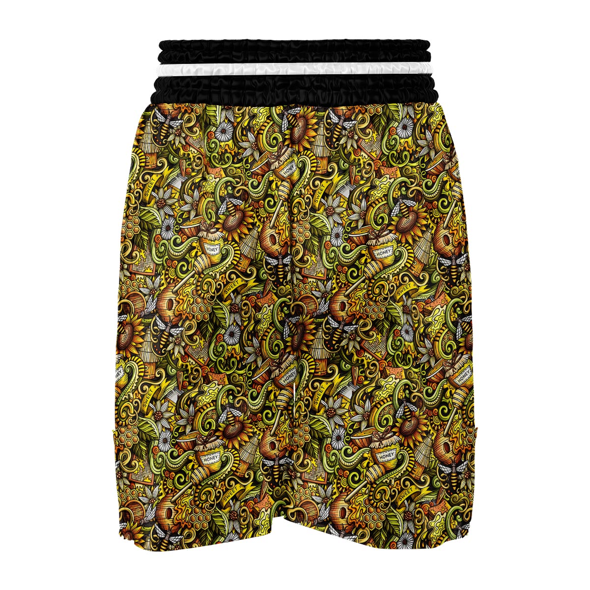 Honey Bee Psychedelic Gifts Pattern Print Boxing Shorts-grizzshop