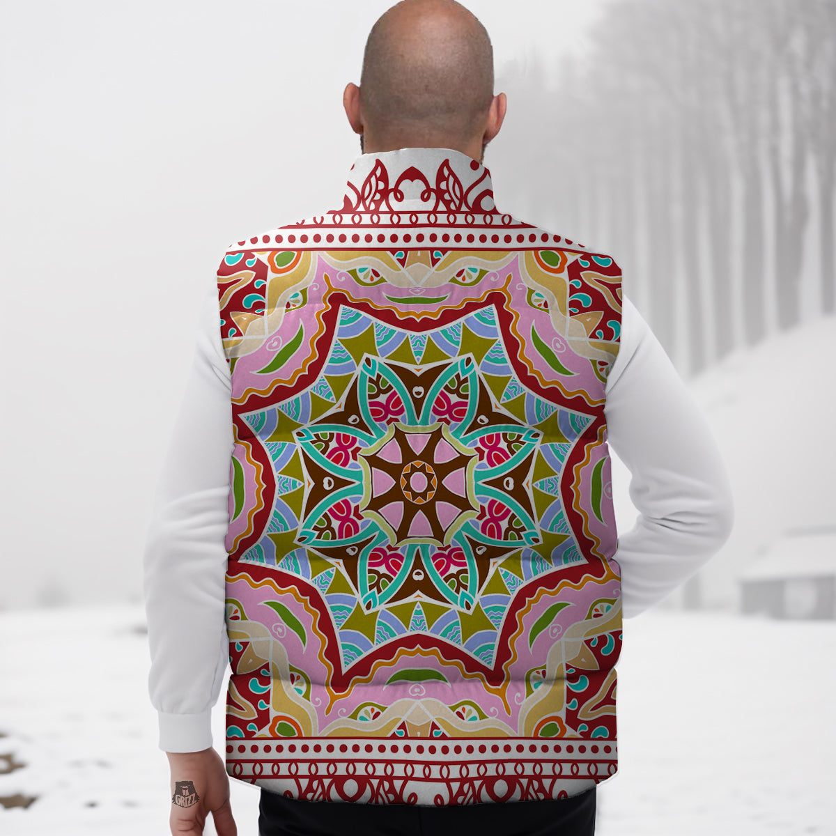 Honey Bee Psychedelic Gifts Pattern Print Down Vest