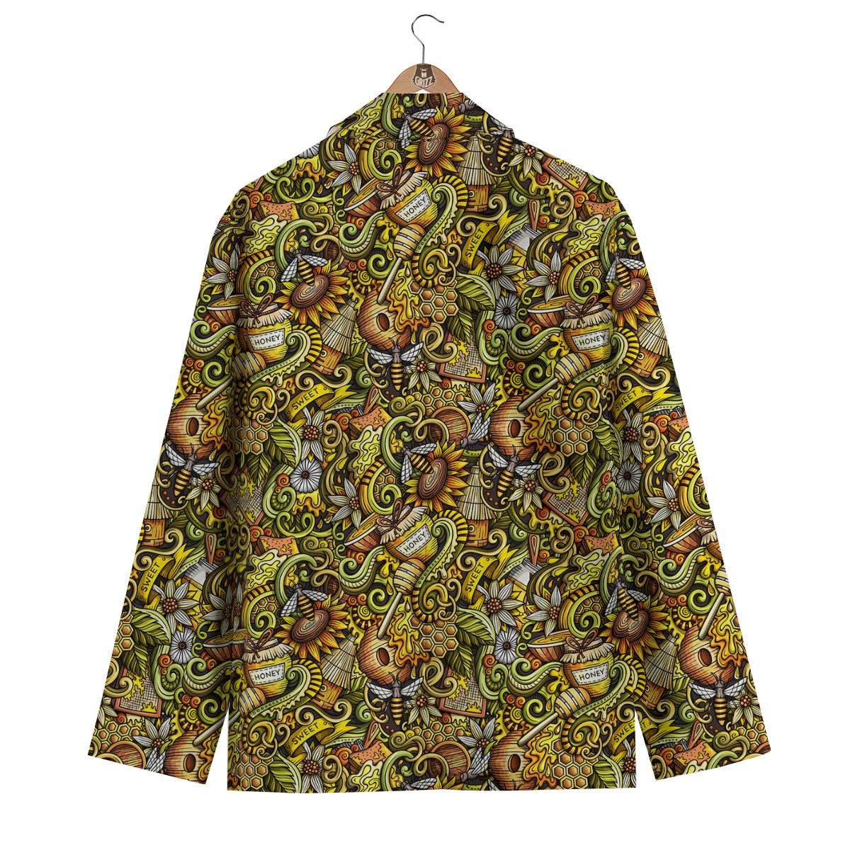 Honey Bee Psychedelic Gifts Pattern Print Men's Blazer-grizzshop