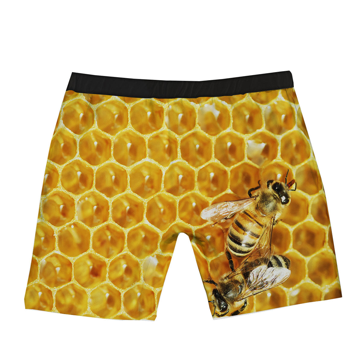 Honeycomb And Bees Print Boxer Briefs-grizzshop