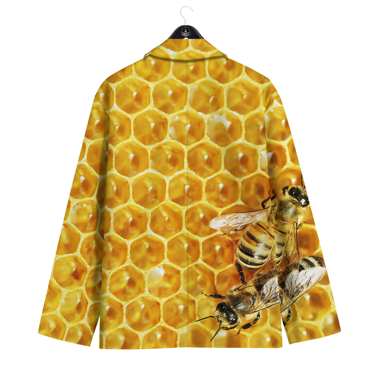 Honeycomb And Bees Print Men's Sport Coat-grizzshop