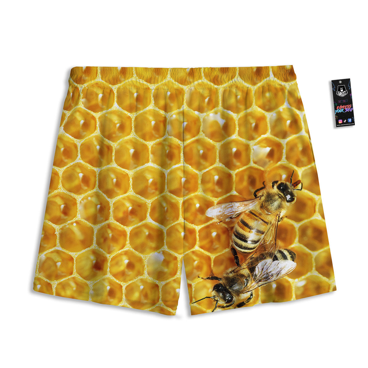 Kaleidoscope Gold Print Mesh Shorts