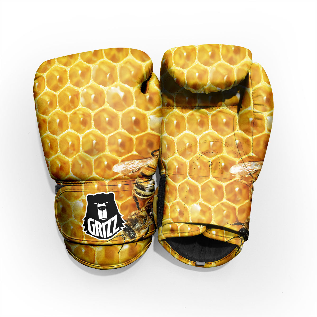 Honeycomb And Bees Print Pro Boxing Glove