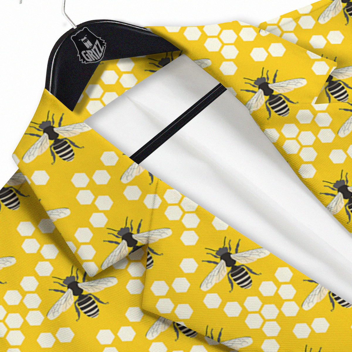 Honeycomb Bee Print Pattern Men's Sport Coat-grizzshop