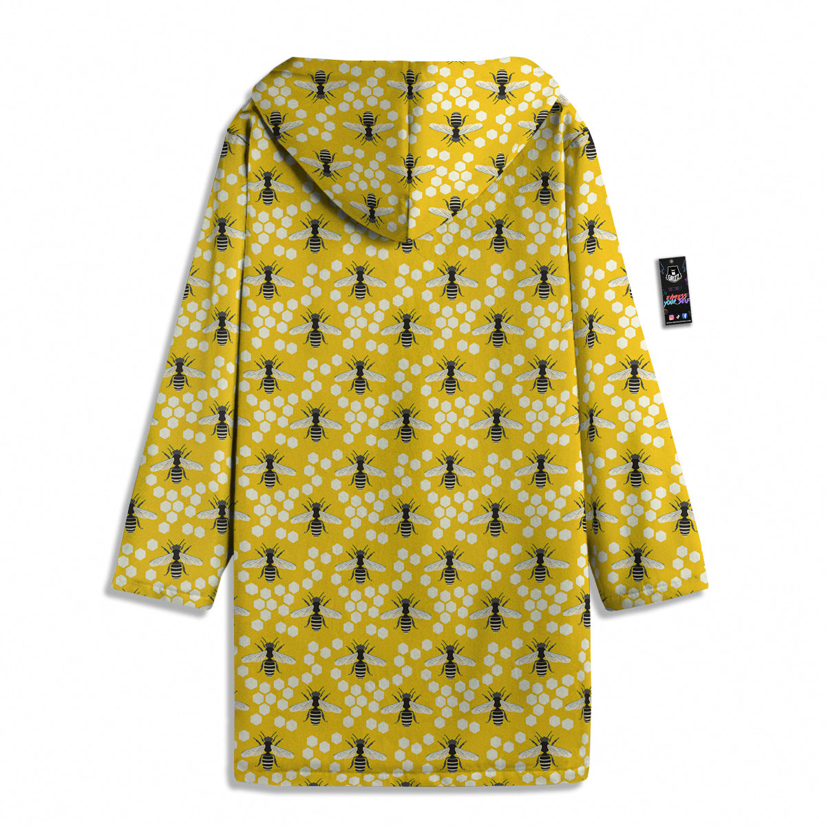 Honeycomb Bee Print Pattern Men's Windbreaker Jacket-grizzshop