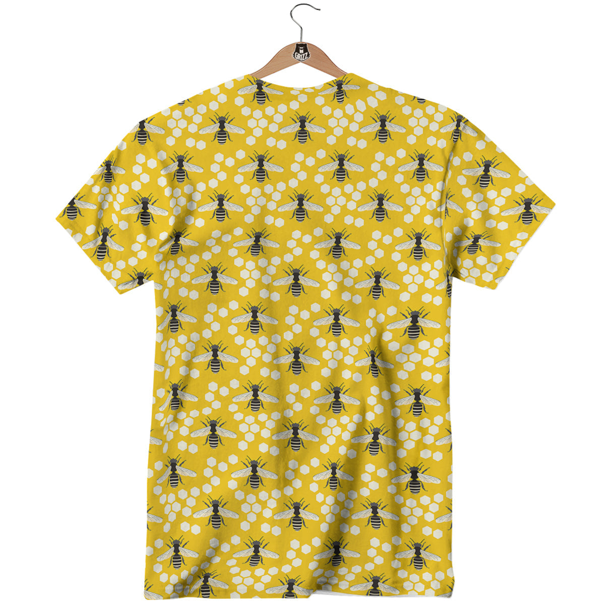 Honeycomb Bee Print Pattern T-Shirt-grizzshop